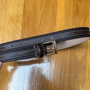 Brand new Theory Project Woman’s Brown Leather Belt with Gold Buckle size small